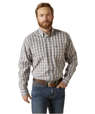 Men’s casual office plaid shirt -Men's Ariat Wrinkle Free Vahn Classic Fit Button Down Shirt #10046591