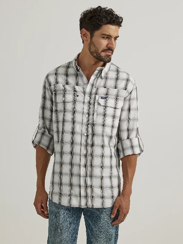 Men’s casual business shirt for office -Men's Wrangler Performance Button Down Shirt #112333321