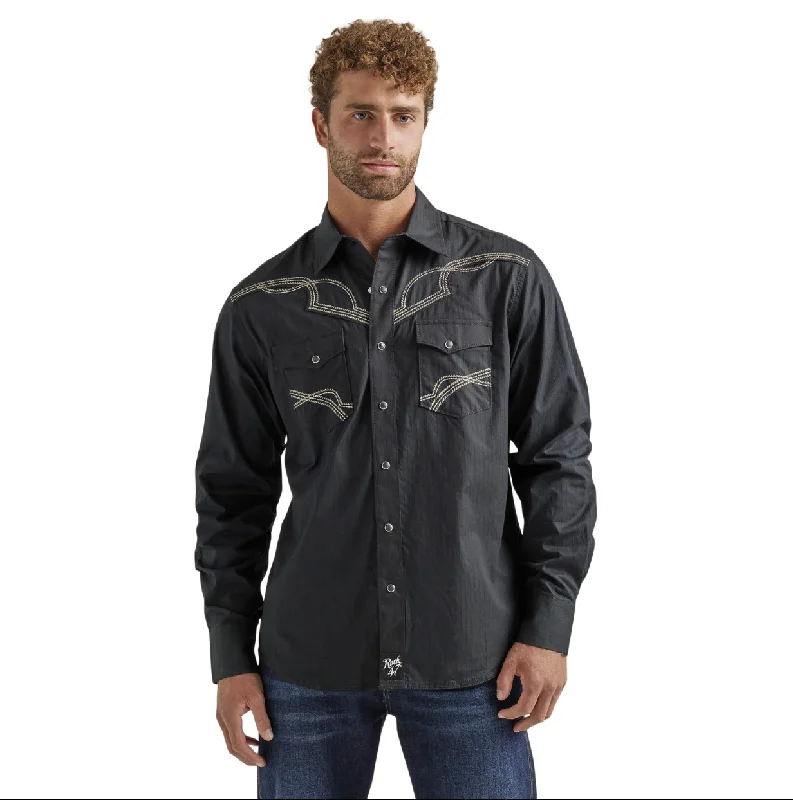 Men’s classic cotton business shirt -Men's Wrangler Rock 47 Snap Front Shirt #112337433