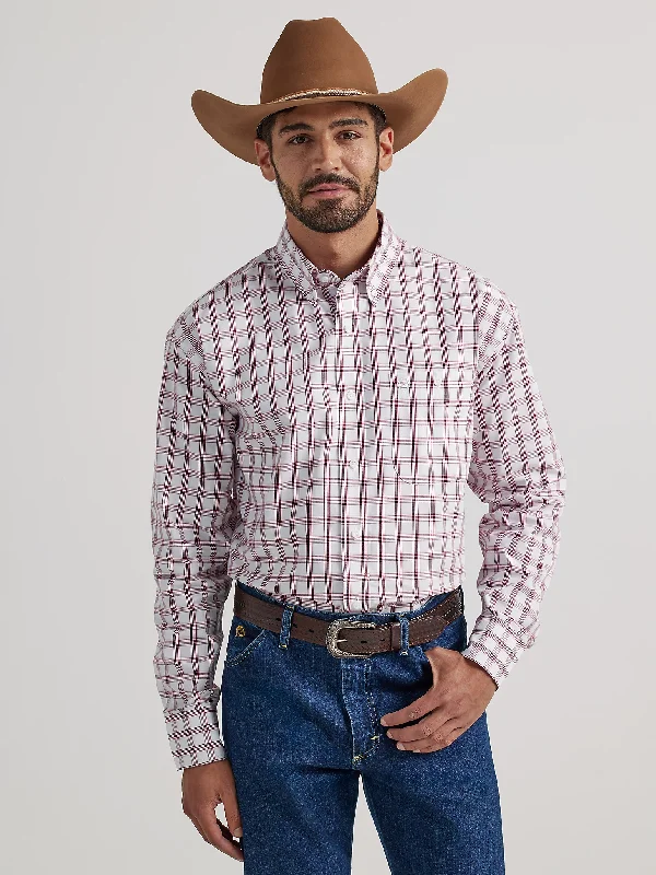 Men’s business casual plaid shirt -Men's Wrangler George Strait Button Down Shirt #112338094