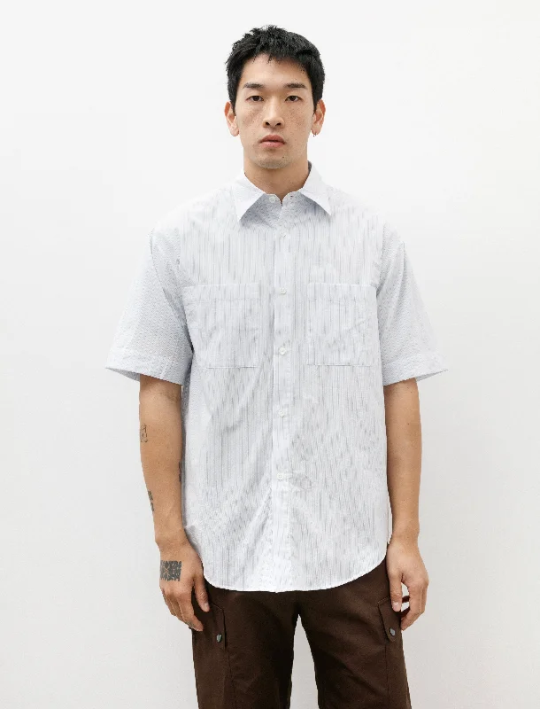 Men’s modern plaid business shirt -Stereo SS Shirt Mini Seersucker Retro Stripes