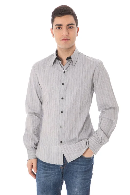 Men’s fitted business plaid shirt -Costume National Elegant  Italian Colla Men's Shirt