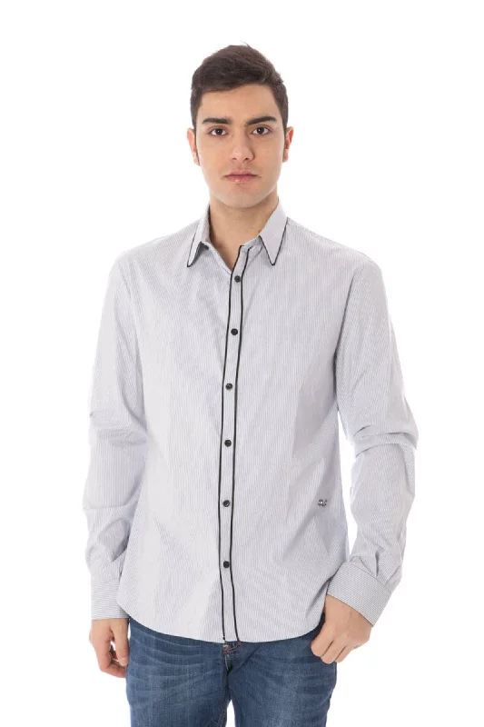 Men’s office button-up checkered shirt -Costume National Elegant  Long Sleeve Men's Shirt