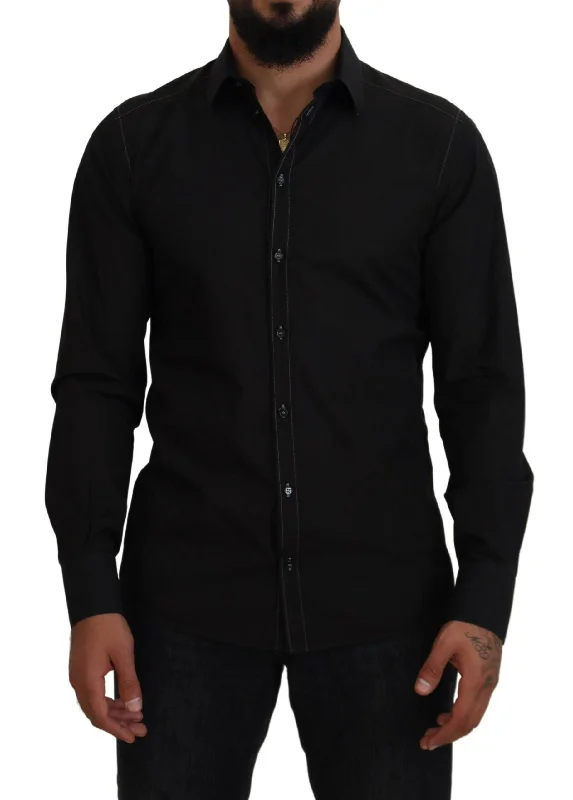 Men’s office-ready plaid button-up shirt -Dolce & Gabbana Elegant  Formal Cotton Men's Shirt