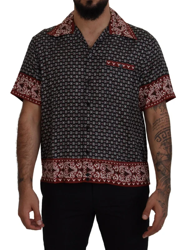 Men’s checkered office dress shirt -Dolce & Gabbana Elegant  Silk Casual Men's Shirt