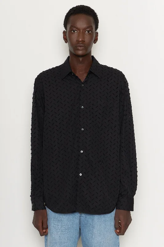 Men’s formal checkered button-up shirt -Otis Shirt Ripped Noir