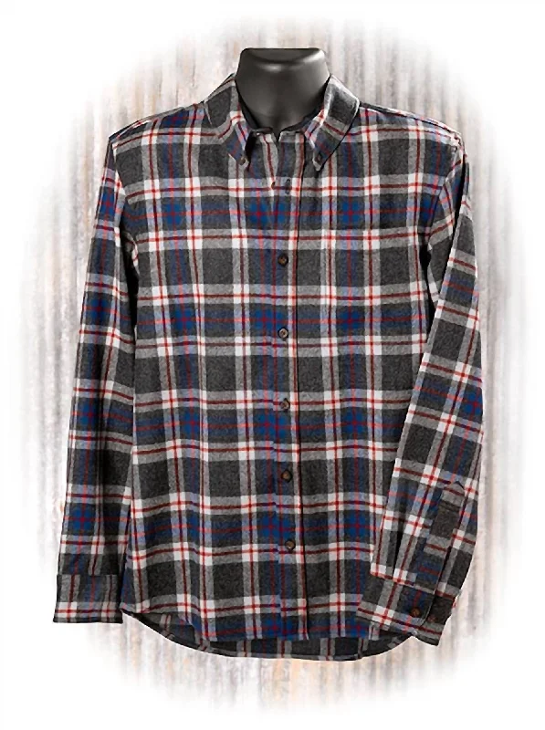 Men’s breathable plaid shirt for office -Fireside Button Down Shirt In Oxford Mix Windowpane