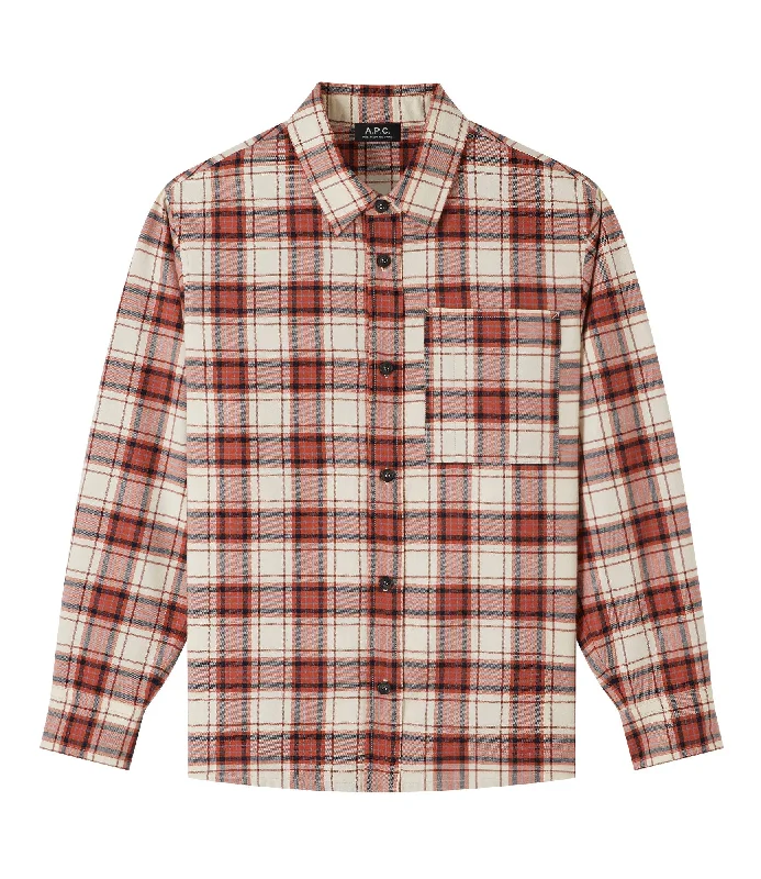 Men’s slim fit business plaid shirt for work -Graham overshirt