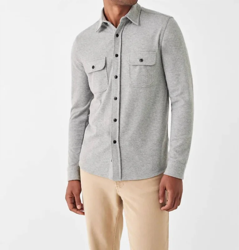 Men’s soft checkered shirt for work -Legend Sweater Shirt In Fossil Grey Twill