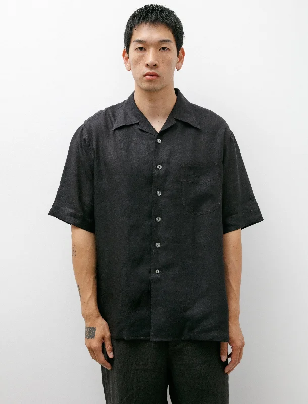 Men’s comfortable business plaid button-up shirt -Come Up To The Camp Shirt Black