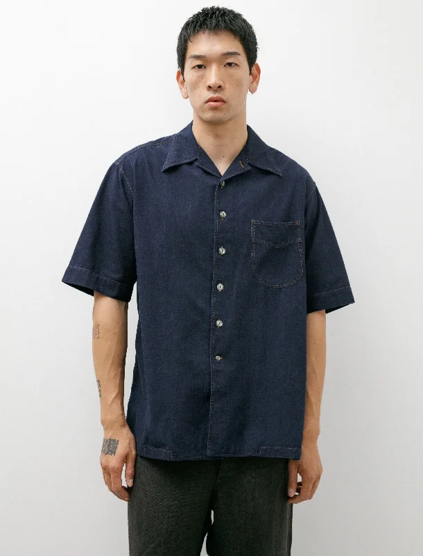 Men’s trendy plaid work shirt -Come Up To The Camp Shirt Indigo