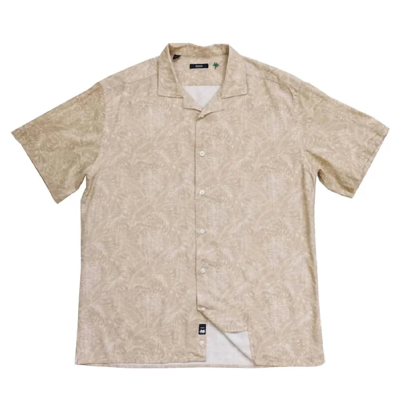 Men’s soft cotton checkered shirt -Men's Malibu Button Up Shirt In Beige