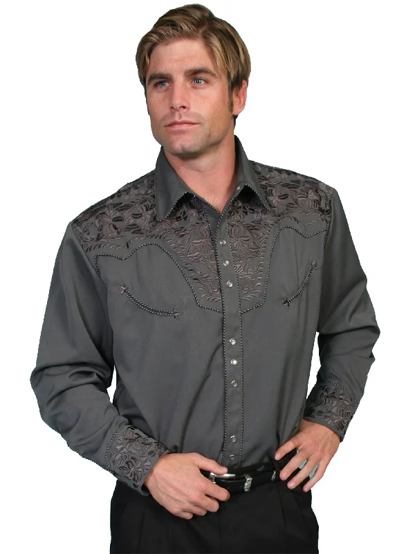 Men’s breathable office plaid dress shirt -Men's Scully Snap Front Shirt #P-634CHA