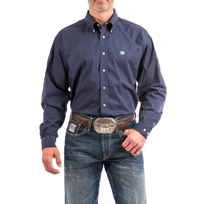 Men’s comfortable office shirt for meetings -Men's Cinch Navy Button Down Shirt #MTW1104667