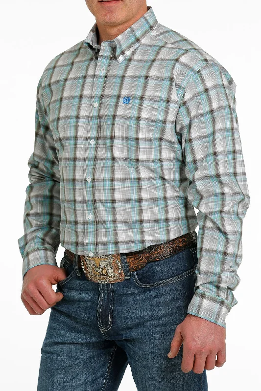 Men’s trendy plaid long sleeve shirt -Men's Cinch Button Down Shirt #MTW1105543