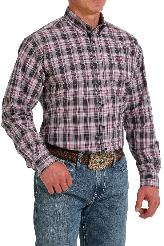 Men’s casual work plaid shirt -Men's Cinch Button Down Shirt #MTW1105598