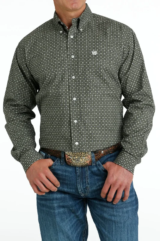 Men’s slim-fit plaid button-up shirt -Men's Cinch Button Down Shirt #MTW1105661