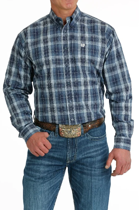 Men’s short sleeve checkered shirt -Men's Cinch Button Down Shirt #MTW1105694