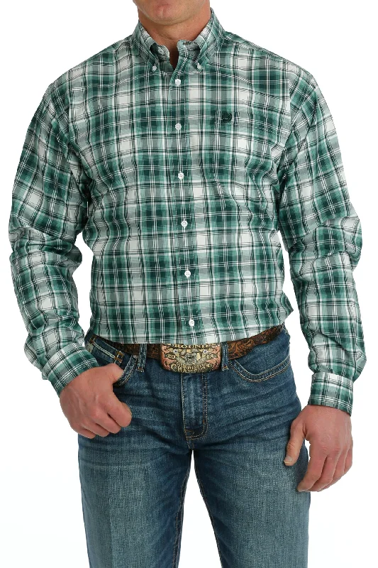 Men’s trendy plaid business shirt -Men's Cinch Classic Fit Button Down Shirt #MTW1105705