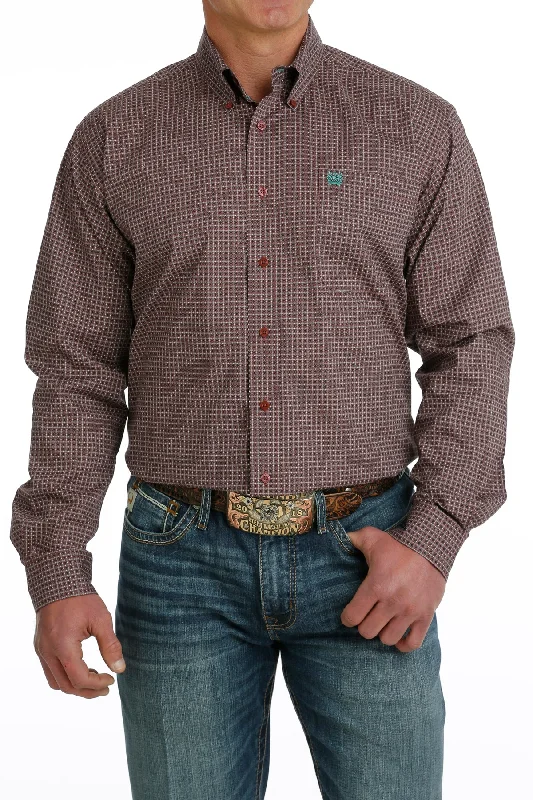 Men’s business cotton plaid shirt -Men's Cinch Classic Fit Button Down Shirt #MTW1105710