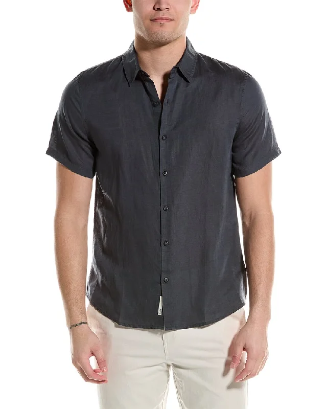 Men’s professional short sleeve shirt -Onia Jack Air Linen-Blend Shirt