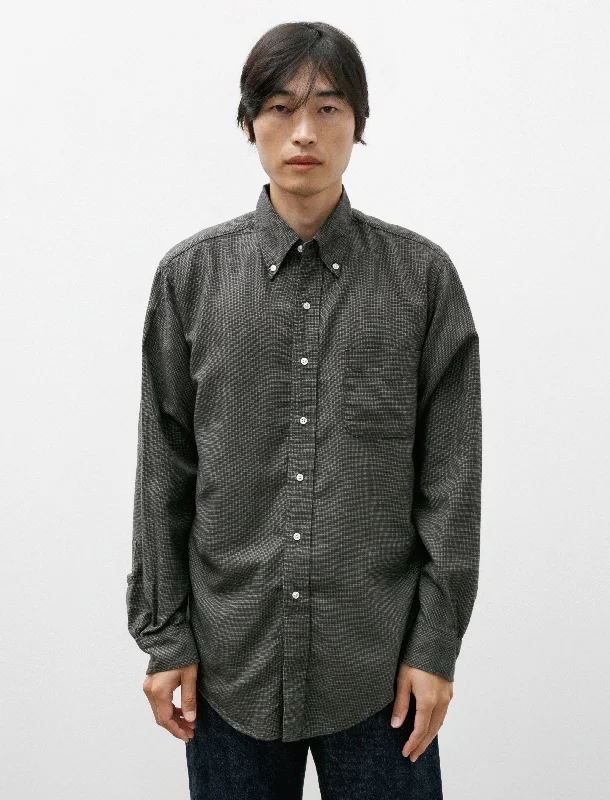 Men’s soft long sleeve plaid shirt -Standard Button Down Shirt Charcoal