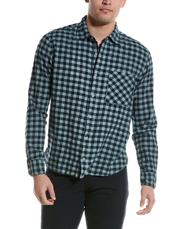 Men’s office long sleeve plaid shirt -Save Khaki United Gingham Shirt