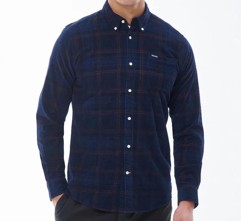 Men’s breathable business casual shirt -Southfield Tailored Shirt In Navy